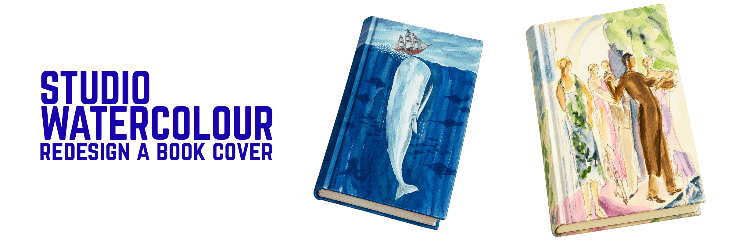 Studio Aquarelle — Redessiner une couverture de livre — visuel de l'atelier